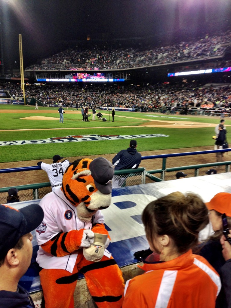Verlander and Paws before the game